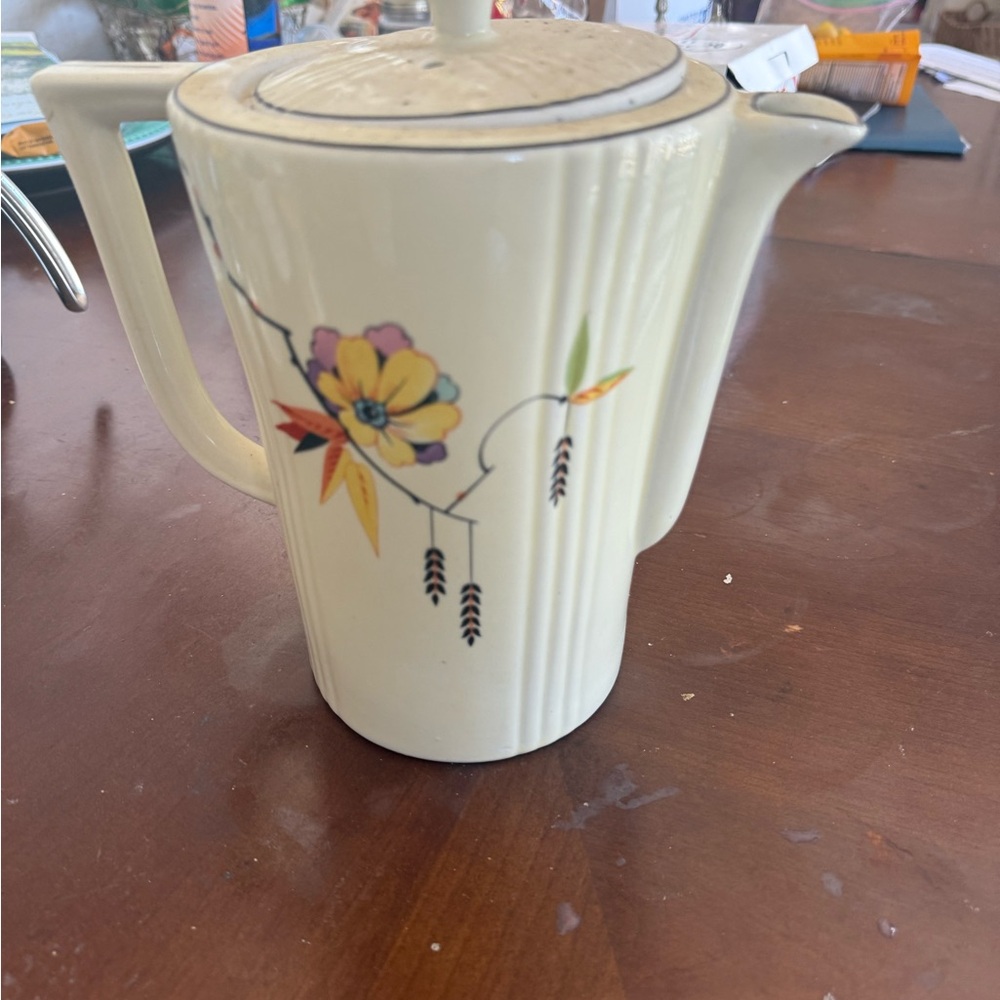 Floral Cream Ceramic Teapot